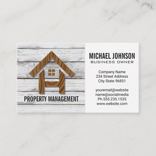 Houten Huis Logo | Timmerwerk Visitekaartje (Voorkant)