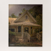  houten huis met veranda op een zonnige dag legpuzzel (Verticaal)