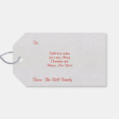 Houten Huis Sneeuwbomen Rookschoorsteen Cadeaulabel (Achterkant Horizontaal)