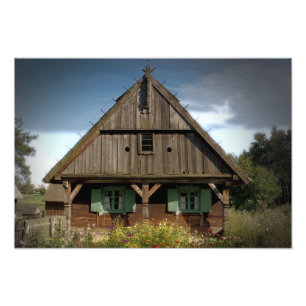 Houten huisje - Foto Afdruk