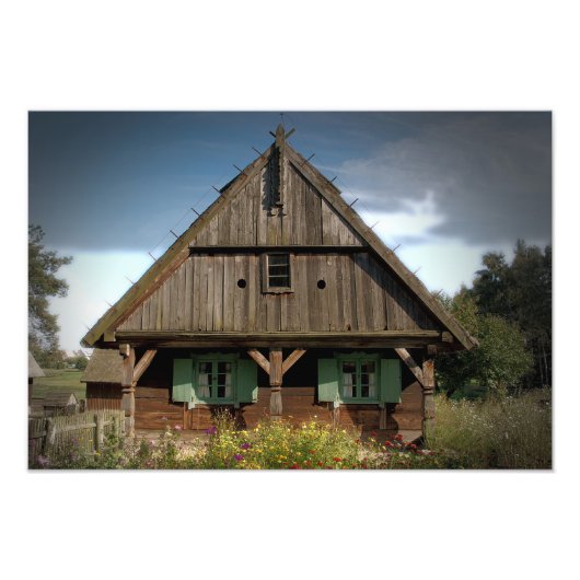 Houten huisje - Foto Afdruk (Voorkant)