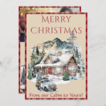 Houten huisje in de bergen Kerst 1 Foto 