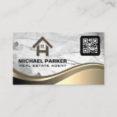 Houten Huislogo Onroerend Goed | Qr Code Visitekaartje (Voorkant)