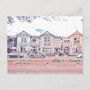 Houten huizen in de stad in Napier Briefkaart