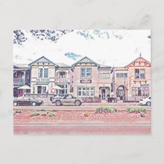 Houten huizen in de stad in Napier Briefkaart