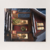 HOUTEN HUT WINTER KERST LEGPUZZEL (Horizontaal)