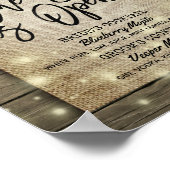 Houten Huwelijk Hoefijzers De Bar is Open Drankkaa Poster (Hoek)