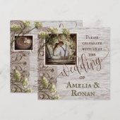 Houten Huwelijk met Jute Uitnodiging (Voorkant / Achterkant)