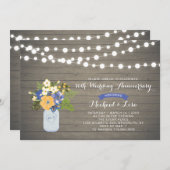 Houten Huwelijksjubileum Uitnodiging 50 Jaar (Voorkant / Achterkant)