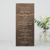 Houten Huwelijksmenu Menu (Staand voorkant)