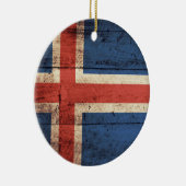 Houten IJslandse vlag Keramisch Ornament (Rechts)