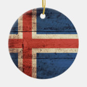 Houten IJslandse vlag Keramisch Ornament (Voorkant)