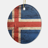 Houten IJslandse vlag Keramisch Ornament (Links)