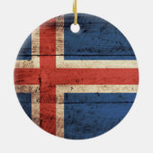 Houten IJslandse vlag Keramisch Ornament (Achterkant)