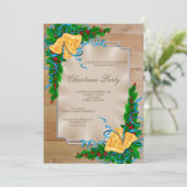 Houten Ingelijste Hoek Bells & Ribbon Kerstmis Kaart (Staand voorkant)