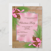 Houten Ingelijste Hoek Pine Kegels & Lint Kerstmis Kaart (Voorkant)