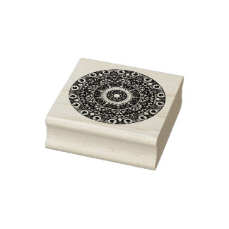 Houten inktpatroon rubberstempel