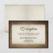 Houten, Jute & Touw Hart Trouwontvangstkaart Kaart (Voorkant / Achterkant)