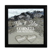 Houten juwelen Keepsake Box - twee harten