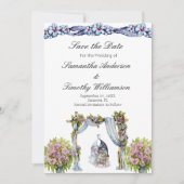 Houten Kabouters Huwelijksbloemen Scandinavisch QR Save The Date (Voorkant)