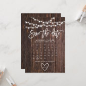 Houten Kalender Bewaar de Datum Kaart (Voorkant / Achterkant in situ)