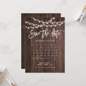 Houten kalender Bewaar de datum Kaart (Voorkant / Achterkant in situ)