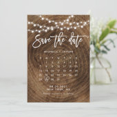 Houten kalender save the date kaart (Staand voorkant)