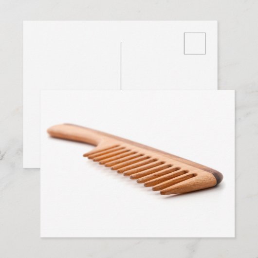 Houten kam briefkaart (Voorkant / Achterkant)