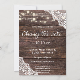 Houten kant en slingerlichten Wijzigingsdatum Kaart