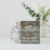 houten kant land bruiloft save the date aankondigingskaart (Staand voorkant)