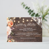 Houten Kant & Lichten & Blush & Perzik Bloemen Det Informatiekaartje (Staand voorkant)