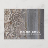 Houten kant western land bruiloft save the date aankondigingskaart (Voorkant)