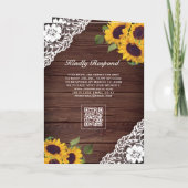 Houten Kanten Zonnebloem Slingerlichten QR Code Br (Achterkant)