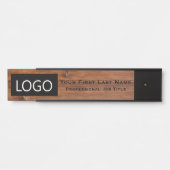Houten kantoor deur bord logo naamplaat rustiek (Voorkant)