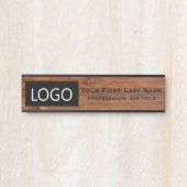 Houten kantoor deur bord logo naamplaat rustiek (Voorkant)