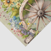 Houten kar gevuld heldere, kleurrijke lente bloeme tissuepapier (Detail)