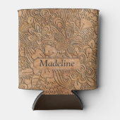 Houten karretjes Floral Pattern, gepersonaliseerd Blikjeskoeler (Voorkant)