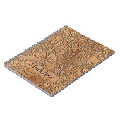 Houten karretjes Floral Pattern, gepersonaliseerd Notitieboek (Linkerzijde)