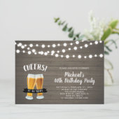 Houten kasten, bier 40th/50th Birthday Party Kaart (Staand voorkant)