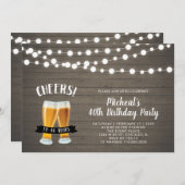 Houten kasten, bier 40th/50th Birthday Party Kaart (Voorkant / Achterkant)