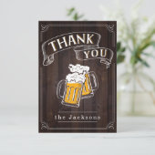 Houten kasten en bier Birthday Dank je wel Kaart (Staand voorkant)