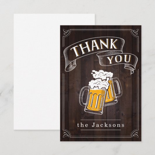 Houten kasten en bier Birthday Dank je wel Kaart (Voorkant / Achterkant)