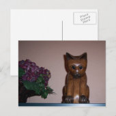 Houten kat briefkaart (Voorkant / Achterkant)