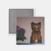 Houten kat magneet (Voorkant / Achterkant)