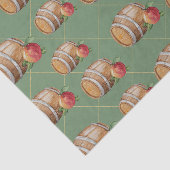 Houten Keg met Perzik Tissuepapier (Detail)