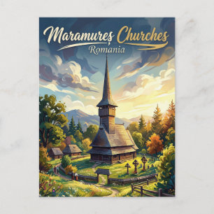 Houten kerken van Maramureș Roemenië Briefkaart