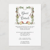 Houten Kerst Huwelijksgast Details Informatiekaartje (Voorkant)