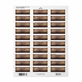 Houten Kerst Retouradreslabel Etiket (Full Sheet)