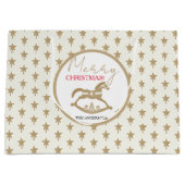 Houten Kerst Rocking Horse Groot Cadeauzakje (Voorkant)