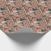 Houten kerstbomen cadeaupapier (Hoek)